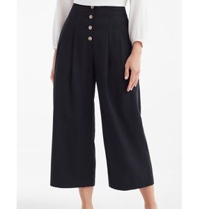 *NEW WITH TAGS* VETTA Button Fly Culottes Flowy Capri Pants Size 8 Black